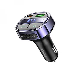 FM-трансмітер Hoco E70 USB 18W / Type-C 30W BT Синій