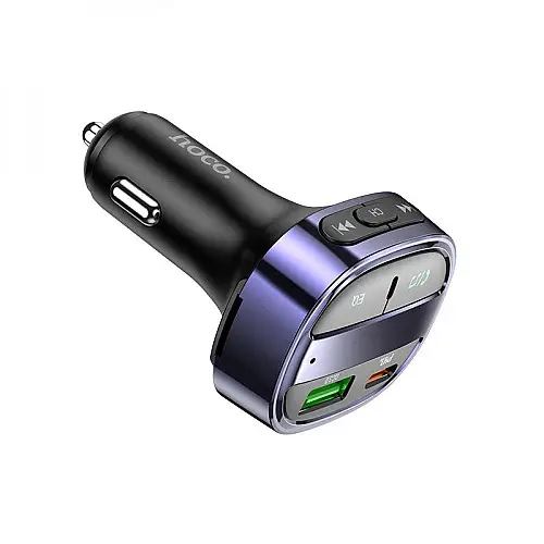 FM-трансмітер Hoco E70 USB 18W / Type-C 30W BT Синій