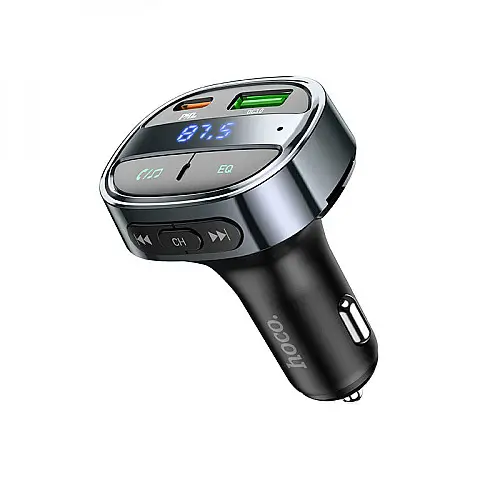 Автомобільне зарядне пристрій Hoco E70 USB 18W / Type-C 30W FM BT Чорний