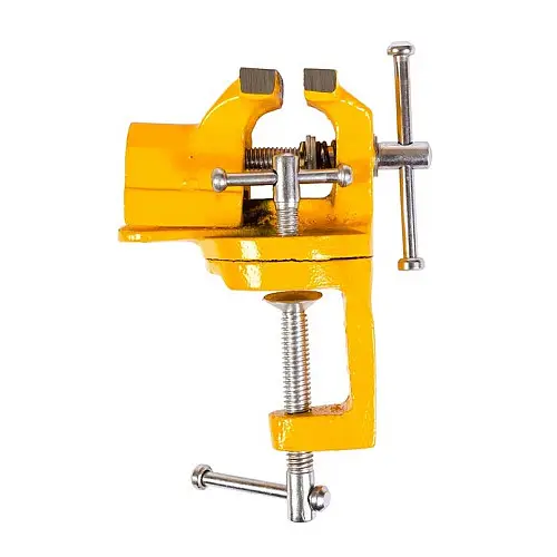 Тиски слесарні поворотні MASTERTOOL 40 мм Yellow (07-0200)