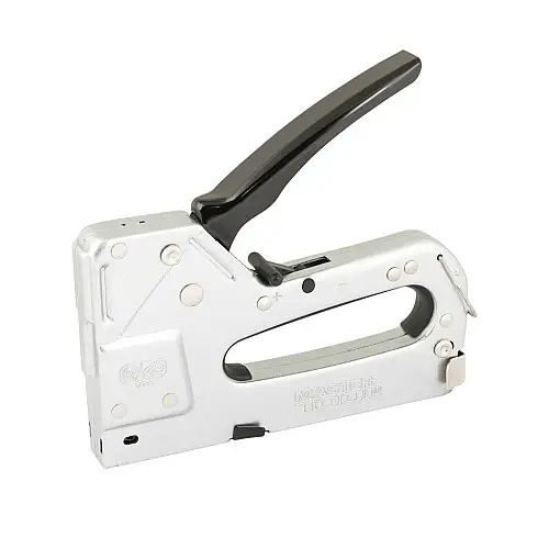 Степлер рессорний MASTERTOOL 3-В-1 скоба R53 4-14мм/R13 6-14 мм/шпилька 14мм Сірий (41-0909)