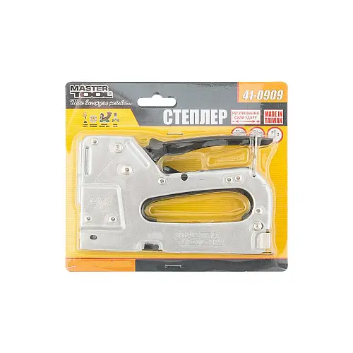 Степлер рессорний MASTERTOOL 3-В-1 скоба R53 4-14мм/R13 6-14 мм/шпилька 14мм Сірий (41-0909)
