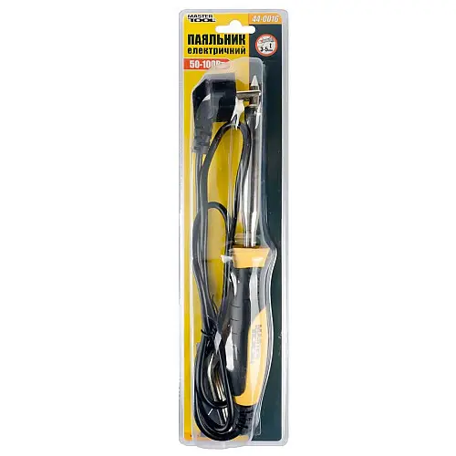 Паяльник електричний регульований MASTERTOOL 50-100 Вт 220 V/50 Гц 470°С Жовтий та Чорний (44-0016)