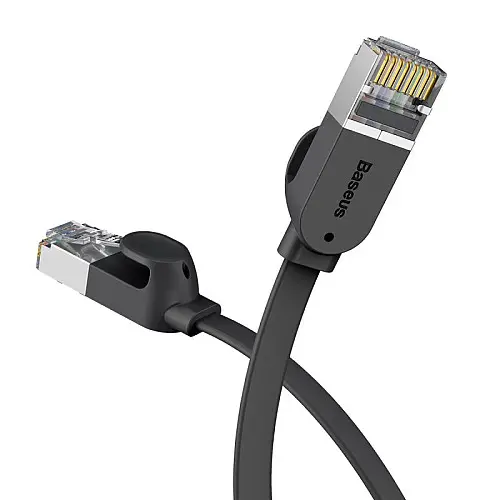 Патч-корд для интернета BASEUS RJ45 Gigabit flat 1 м, черный