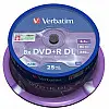 Диск DVD Verbatim 8.5Гб 8x CakeBox 25шт Матове Срібло (43757)
