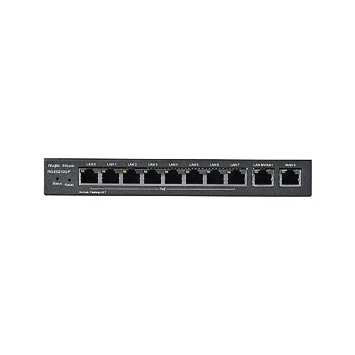 Маршрутизатор Ruijie Reyee RG-EG210G-P (1xGE WAN, 3xGE WAN/PoE+ LAN, 6xGE PoE+ LAN, максимальная мощность PoE 70W, VPN, Ruijie cloud)