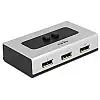 Перехідник моніторний Delock DisplayPort 2x1 (Switch) v1.4 8K@30Hz ручний сірий (70.08.7668)