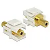 Перехідник аудіо Delock Jack 3.5mm 3pin F/F (Keystone) адаптер AUX Gold білий (70.08.6336)