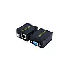 Перехідник обладнання Lucom VGA HD15 M/F 60.0m (1xRJ45) 1080p metal cat.5e/6 чорний (62.09.8096)