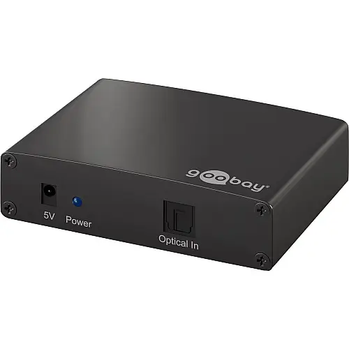 Перехідник аудіо Goobay Toslink 1x4 F/F (Splitter) Act Metal оптичний LED чорний (75.05.8975)