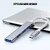 USB-хаб OEM Type-C 4 порта USB 3.0 USB2.0 Grey