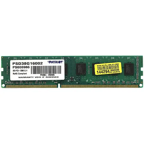 Модуль пам'яті для ПК Patriot Signature Line DDR3 8GB/1600 (PSD38G16002)