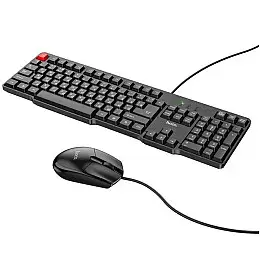 Комплект проводна клавіатура з мишею Hoco GM16 Black