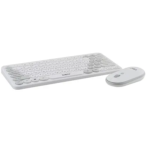 Комплект бездротова клавіатура з мишею UKC 5263 White (3_03693)