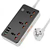 Удлинитель сетевий Hoco AC8A Мультифункціональний 3USB 1Type-C, PD 18W 3.4A 1.5 м Чорний