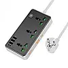 Удлинитель сетевой Hoco AC7A Multifunctional 3USB 1Type-C,PD 17W 3.4A 1.5m Black