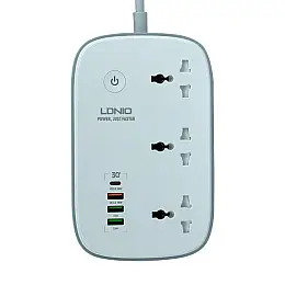 Удовжувач мережевий LDNIO SCW3451 WiFi 3 розетки PD / QC 3.0 2м 3USB Type-C Білий