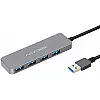 USB hub Acasis HS-080 на 4 порти USB 3.0 Сріблястий