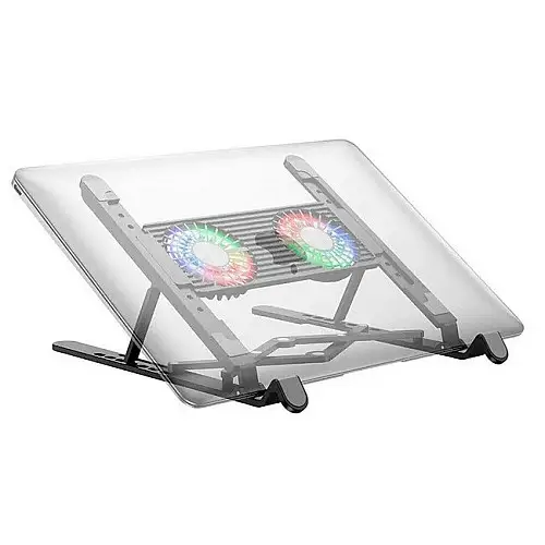 Підставка з кулером для ноутбука HOCO DH17 з RGB підсвіткою Black