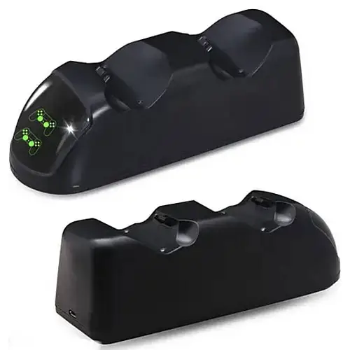 Подвійна зарядна станція Dobe для геймпадів PlayStation (PS4 / PS4 Slim / PS4 Pro) Dualshock 4 з LED індикатором Чорна