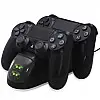 Подвійна зарядна станція Dobe для геймпадів PlayStation (PS4 / PS4 Slim / PS4 Pro) Dualshock 4 з LED індикатором Чорна