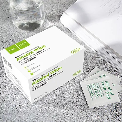 Антибактеріальні серветки HOCO Portable Alcohol Disinfection Cotton Wipes, 100 шт