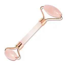Роликовый массажёр Facial Massage Roller Gua Sha 14.5 см Розовый Кварц