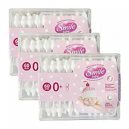 Детские ватные палочки Smile baby 180 шт с ограничителем