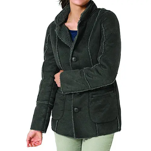 Куртка Eddie Bauer Women Lammfellimitatjacke ANTHRAZIT S Сіра (GR9928ANT-S)