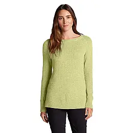 Пуловер Eddie Bauer Women Lux Thermal Crewneck Sweater HTR L Жовтий (0303LYH-L)