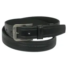 Шкіряний ремінь Skipper 110-130 x 3.5 см Чорний (1052-35)