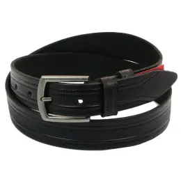 Шкіряний ремінь Skipper 110-130 x 3.5 см Чорний (1006-35)