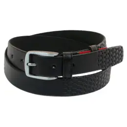 Шкіряний ремінь Skipper 110-130 x 3.5 см Чорний (1018-35)