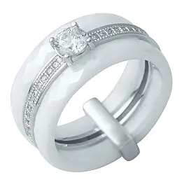 Серебряное кольцо SilverBreeze с керамикой 16.5 (0481630)