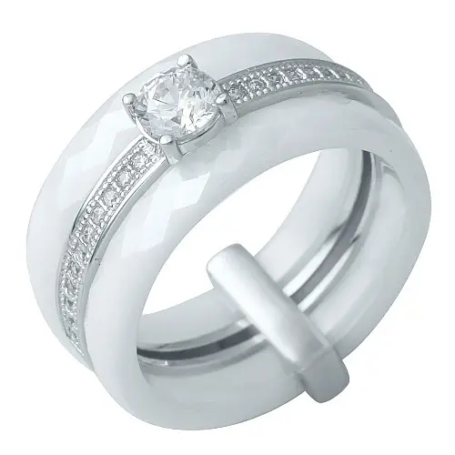 Серебряное кольцо SilverBreeze с керамикой 16.5 (0481630)