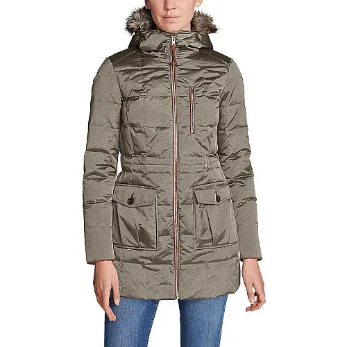 Парка Eddie Bauer Women Yukon Classic Down Parka LT TAUPE XS Серый (5074LTAU-XS)