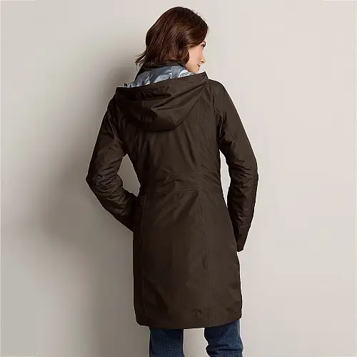 Пальто Eddie Bauer Womens Girl On The Go Insulated Trench Coat COCOA S Коричневий (7347CC-S)