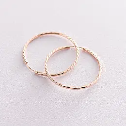 Серьги - кольца в красном золоте (3.4 см) с01878 Оникс