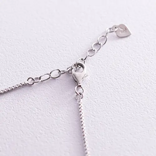 Серебряный браслет Шарики на ногу 141487 Оникс 24.5