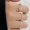 Набор колец Bioworld Fashion K-POP 4шт Универсальный Серебристый (13686)