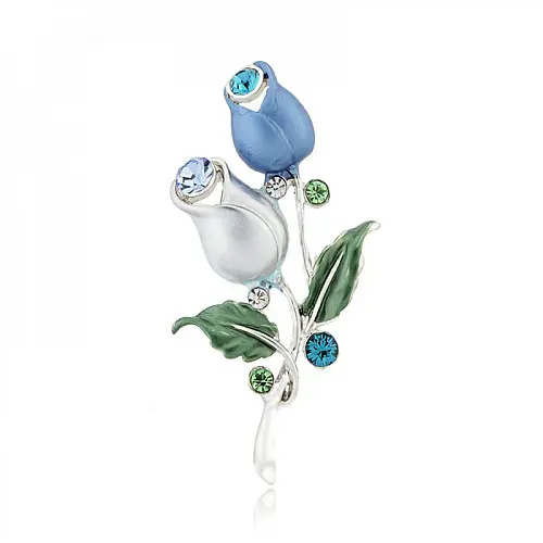 Брошь BROCHE Розы синяя BRSF111197