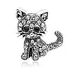 Брошь BROCHE Котик серебристая BRBF110705