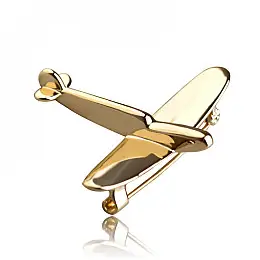 Брошь BROCHE Самолёт золотистая BRBF110763