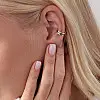 Серебряная серьга - каффа Линии 123109 Оникс 0.90 г