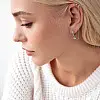 Срібна сережка - каффа з фіанітами 4998 Оникс 1.93 г Білий