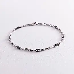 Серебряный мужской браслет ZANCAN ESB167-N Оникс 4.60 г