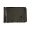 Зажим для купюр с монетницей Grande Pelle Onda глянцевая кожа Черный 11.5 × 8 × 0.5