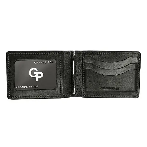 Зажим Grande Pelle 107610 глянцевая кожа Черный 11 × 8 × 0.5