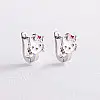 Детские серебряные серьги Hello Kitty (эмаль) 123070 Оникс