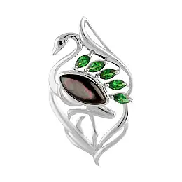 Серебряная брошка SilverBreeze с натуральным перламутром (2109358)
